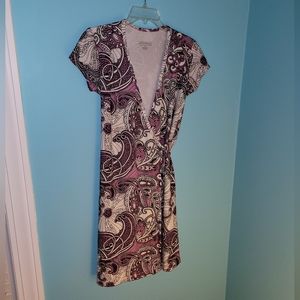 Athleta Floral Bohemian Pink White Wrap Dress sz. Small